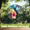 10-Inch Metal Wind Spinner Butterfly on Hibiscus 3D Floral Wind Spinner, Unique Metal Hanging Kinetic Wind Sculpture Ornament Gifts for Women Yard Art Garden Patio Lawn Indoor Outdoor Decor view 4