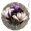10-Inch Metal Wind Spinner White and Purple Tulips 3D Floral Wind Spinner, Unique Metal Hanging Kinetic Wind Sculpture Ornament Gifts for Women Yard Art Garden Patio Lawn Indoor Outdoor Decor view 1