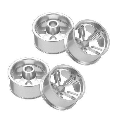 MECCANIXITY 4Pcs RC Car Wheel Rims, 20.5mm Dia 5-Spoke Silver Aluminum Alloy Wheel Rims Hex Hub for HSP RC Drift Racing Touring Car