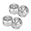 MECCANIXITY 4Pcs RC Car Wheel Rims, 20.5mm Dia 5-Spoke Silver Aluminum Alloy Wheel Rims Hex Hub for HSP RC Drift Racing Touring Car view 1