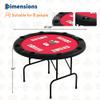 LuyFuitre 8 Player Round Folding Poker Table with Cup Holders, 48 Inch Professional Casino Grade Card Table for Texas Holdem & Blackjack, Portable Multi Gaming Table for Home, Man Cave view 3