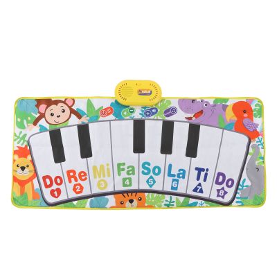 Animal Piano Music Carpet Portable Educational Toy Keyboard Play Mat for Kids Toddlers 3 Years Above Soft Non Fabric 38.6 x 16.9 Inches