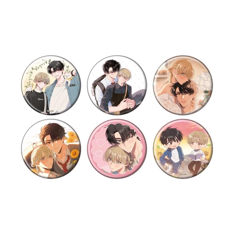 Asahi Kunha High School Student 01 (Official & Drawn Illustration) Can Badge Complete Set, Box of 6