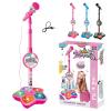 The All-in-One Microphone Toy, Kids Karaoke Microphone with Stand with Colorful Lights, Echo Effects, Adjustable Stand, Fun and Easy-to-Use, Christmas Birthday Gifts for Little Singers (Pink 1Pc) view 1