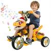 Dinosaur Kids Tricycle, Toddler Trike with Music Lights & Storage Basket Horn, Ride-On Bike Toy Preschool Tricycle Indoor/Outdoor Dinosaur Tricycles for Boys Girls 2-7 Years Old (Orange) view 1