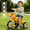 Dinosaur Kids Tricycle, Toddler Trike with Music Lights & Storage Basket Horn, Ride-On Bike Toy Preschool Tricycle Indoor/Outdoor Dinosaur Tricycles for Boys Girls 2-7 Years Old (Orange) view 3