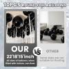 10Pcs Black Round Foil Balloons, 22" 18" 15" 4D Helium Sphere Mylar Balloon, Metallic Black Foil Baloon for Birthday Graduation Wedding Anniversary New Year Eve Disco Party Decorations view 4