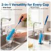15.5 Inch Long Bottle Brush with 360 Rotating Head - Soft Bristles for Washing Glass, Narrow Neck Bottles, Wine Bottles, Vase, Hummingbird Feeder, Dishwasher Hose & Aquarium Tube, 2 Pack view 3