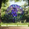 10-Inch Metal Wind Spinner Purple Irises 3D Floral Wind Spinner, Unique Metal Hanging Kinetic Wind Sculpture Ornament Gifts for Women Yard Art Garden Patio Lawn Indoor Outdoor Decor view 4