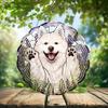 10-Inch Metal Wind Spinner Samoyed in Lavender Flowers 3D Dog Wind Spinner, Unique Metal Hanging Kinetic Wind Sculpture Ornament Gifts for Women Yard Art Garden Patio Lawn Indoor Outdoor Decor (1) view 2