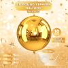 10Pcs Gold Round Foil Balloons, 22" 18" 15" 4D Helium Sphere Golden Balloon, Metallic Gold Foil Baloon for Graduation Birthday Wedding New Year 2026 Disco Anniversary Party Decorations view 3