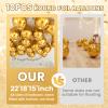 10Pcs Gold Round Foil Balloons, 22" 18" 15" 4D Helium Sphere Golden Balloon, Metallic Gold Foil Baloon for Graduation Birthday Wedding New Year 2026 Disco Anniversary Party Decorations view 4
