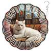 10-Inch Metal Wind Spinner White Cat on Ornate Couch 3D Pet Wind Spinner, Unique Metal Hanging Kinetic Wind Sculpture Ornament Gifts for Women Yard Art Garden Patio Lawn Indoor Outdoor Decor view 1