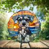 10-Inch Metal Wind Spinner Schnauzer by Sunset Ocean 3D Dog Wind Spinner, Unique Metal Hanging Kinetic Wind Sculpture Ornament Gifts for Women Yard Art Garden Patio Lawn Indoor Outdoor Decor (1) view 2