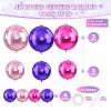 10Pcs Pink and Purple Round Foil Balloons, 22" 18" 15" 4D Helium Balloon, Metallic Hot Pink Purple Foil Baloon for Graduation Birthday Wedding New Year 2026 Anniversary Party Decorations view 3