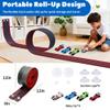 FUTESI Flexible Race Car Track for Kids 15 Ft Flex Tracks Starter Set Compatible with Diecast 1/64th Cars Portable Rolls Up Race Tracks with Strong Suction Cups Birthday Gifts for Boys Girls Ages 3+ view 3