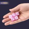 24 of Pack 16MM 6 Sided Dice Set,Pearl Pattern D6 Game Dice Set, 6 Sided Standard Dices for Yahtzee, Bunco or Teaching Math,with Portable Dice Pouch(Light Purple Pearl) view 3