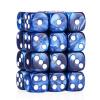 24 of Pack 16MM 6 Sided Dice Set,Pearl Pattern D6 Game Dice Set, 6 Sided Standard Dices for Yahtzee, Bunco or Teaching Math,with Portable Dice Pouch(Blue Pearl) view 1