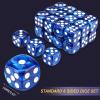 24 of Pack 16MM 6 Sided Dice Set,Pearl Pattern D6 Game Dice Set, 6 Sided Standard Dices for Yahtzee, Bunco or Teaching Math,with Portable Dice Pouch(Blue Pearl) view 2