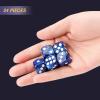 24 of Pack 16MM 6 Sided Dice Set,Pearl Pattern D6 Game Dice Set, 6 Sided Standard Dices for Yahtzee, Bunco or Teaching Math,with Portable Dice Pouch(Blue Pearl) view 3