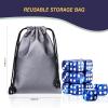 24 of Pack 16MM 6 Sided Dice Set,Pearl Pattern D6 Game Dice Set, 6 Sided Standard Dices for Yahtzee, Bunco or Teaching Math,with Portable Dice Pouch(Blue Pearl) view 4