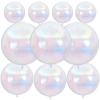 10Pcs Iridescent Round Foil Balloons, 22" 18" 10" 4D Helium Clear Balloon, Metallic Iridescent Foil Baloon for Graduation Birthday Wedding New Year 2026 Disco Anniversary Party Decorations view 1