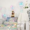 10Pcs Iridescent Round Foil Balloons, 22" 18" 10" 4D Helium Clear Balloon, Metallic Iridescent Foil Baloon for Graduation Birthday Wedding New Year 2026 Disco Anniversary Party Decorations view 2