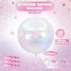 10Pcs Iridescent Round Foil Balloons, 22" 18" 10" 4D Helium Clear Balloon, Metallic Iridescent Foil Baloon for Graduation Birthday Wedding New Year 2026 Disco Anniversary Party Decorations view 4