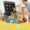 AKAYOK 24"x36" Felt Board for Classroom & Home - Flannel Story Board with Magnets, Transparent Pocket & 30 Self Adhesive Dots | Interactive Learning, Visual Schedule, Storytelling for Teachers & Kid view 2