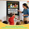 AKAYOK 24"x36" Felt Board for Classroom & Home - Flannel Story Board with Magnets, Transparent Pocket & 30 Self Adhesive Dots | Interactive Learning, Visual Schedule, Storytelling for Teachers & Kid view 4