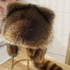 Altriapendragon Furry Cartoon Racoon Hat with Earflap Tail for Halloween Headwear Long Haired Hat Oversized Headgear for Winter Yellow view 3