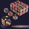 24 of Pack 16MM 6 Sided Dice Set,Two Colours D6 Game Dice Set, 6 Sided Standard Dices for Yahtzee, Bunco or Teaching Math,with Portable Dice Pouch(Red and Black) view 2
