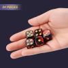 24 of Pack 16MM 6 Sided Dice Set,Two Colours D6 Game Dice Set, 6 Sided Standard Dices for Yahtzee, Bunco or Teaching Math,with Portable Dice Pouch(Red and Black) view 3