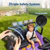 24V 2-Seater Kids Electric Truck with Parent Remote Control, 100Min Ride-on Car, 4WD Dual Motor, 2 Speeds, Spring Shock Absorber, LED Headlights, Siblings Gift Kids Electric Vehicle, Purple view 3