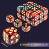 24 of Pack 16MM 6 Sided Dice Set,Two Colours D6 Game Dice Set, 6 Sided Standard Dices for Yahtzee, Bunco or Teaching Math,with Portable Dice Pouch(Red and Green) view 2