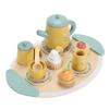 Fdit Wooden Tea Party Set Enhance Social Skills Toddler Tea Set for Kids Boys Girls Wood Color view 3