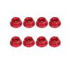 8PCS Flange M4 Lock Nuts Aluminum M4 Wheel Hardware for 1/10 RC Crawler TRX4 SCX10 Axial HPI TLR ECX Model Car Vehicles Upgraded Replacement Parts (Red) view 1