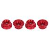8PCS Flange M4 Lock Nuts Aluminum M4 Wheel Hardware for 1/10 RC Crawler TRX4 SCX10 Axial HPI TLR ECX Model Car Vehicles Upgraded Replacement Parts (Red) view 2