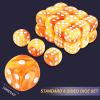 24 of Pack 16MM 6 Sided Dice Set,Two Colours D6 Game Dice Set, 6 Sided Standard Dices for Yahtzee, Bunco or Teaching Math,with Portable Dice Pouch(Orange and Yellow) view 2