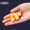 24 of Pack 16MM 6 Sided Dice Set,Two Colours D6 Game Dice Set, 6 Sided Standard Dices for Yahtzee, Bunco or Teaching Math,with Portable Dice Pouch(Orange and Yellow) view 3