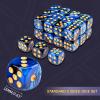 24 of Pack 16MM 6 Sided Dice Set,Two Colours D6 Game Dice Set, 6 Sided Standard Dices for Yahtzee, Bunco or Teaching Math,with Portable Dice Pouch(Blue and Black) view 2