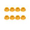 8PCS Flange M4 Lock Nuts Aluminum M4 Wheel Hardware for 1/10 RC Crawler TRX4 SCX10 Axial HPI TLR ECX Model Car Vehicles Upgraded Replacement Parts (Orange) view 1