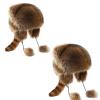 Altriapendragon Furry Cartoon Racoon Hat with Earflap Tail for Halloween Headwear Long Haired Hat Oversized Headgear for Winter Yellow view 3