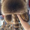 Altriapendragon Furry Cartoon Racoon Hat with Earflap Tail for Halloween Headwear Long Haired Hat Oversized Headgear for Winter Yellow view 4