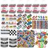 150PCS Race Car Party Favors Set, Race Car Themed Birthday Decorations Supplies, Goodie Bags Keychains Glasses Stickers Straws Flags, Racing Car Party Favors Easter Gifts Classroom Rewards for Kids view 1