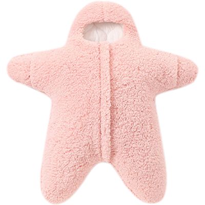Baby Starfish Onesie Windproof Baby Swaddle Soft Skin Friendly Fleece Warm Snowsuit Wearable Stroller Blanket for Newborn Age 2-6 Month Style 2