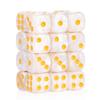 24 of Pack 16MM 6 Sided Dice Set,Pearl Pattern D6 Game Dice Set, 6 Sided Standard Dices for Yahtzee, Bunco or Teaching Math,with Portable Dice Pouch(White Pearl) view 1