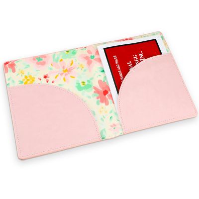 AmazingSpark Mahjong Card Sleeve, 11.25 x 7 Inches Large Folio Holder with Elegant Floral Print Lining for Mahjong Scorecard Cards Protective Cover Mahjongg Accessories(Pink)