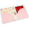 AmazingSpark Mahjong Card Sleeve, 11.25 x 7 Inches Large Folio Holder with Elegant Floral Print Lining for Mahjong Scorecard Cards Protective Cover Mahjongg Accessories(Pink) view 1