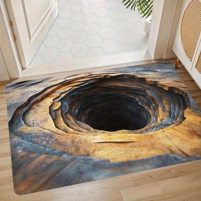 3D Rugs Optical Illusion, Rugs That Look Like a Hole, Christmas 3D Bottomless Hole Carpet Optical Illusion Area Mat, Non-Slip Easy Clean All-Weather Doormat for Entrance Test & Play(G-,31.5 * 47.2in)